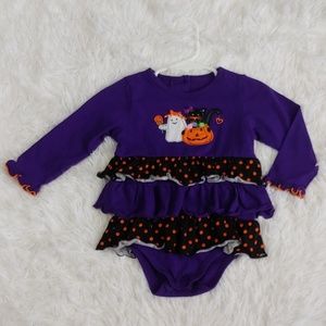 Purple Halloween Ruffle Bodysuit 18M